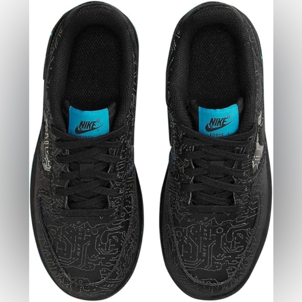 Nike Air Force 1 06Space Jam Black/Black-Lt Blue Fury DN1434 001 - 5 Big Kid